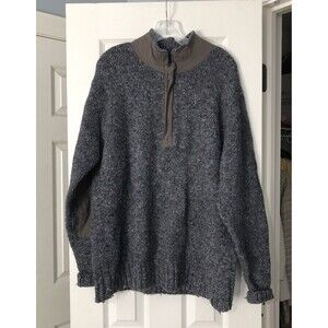 Vintage Columbia Sz XL Wool Sweater Men’s Gray Quarter Zip Fisherman Grandpa